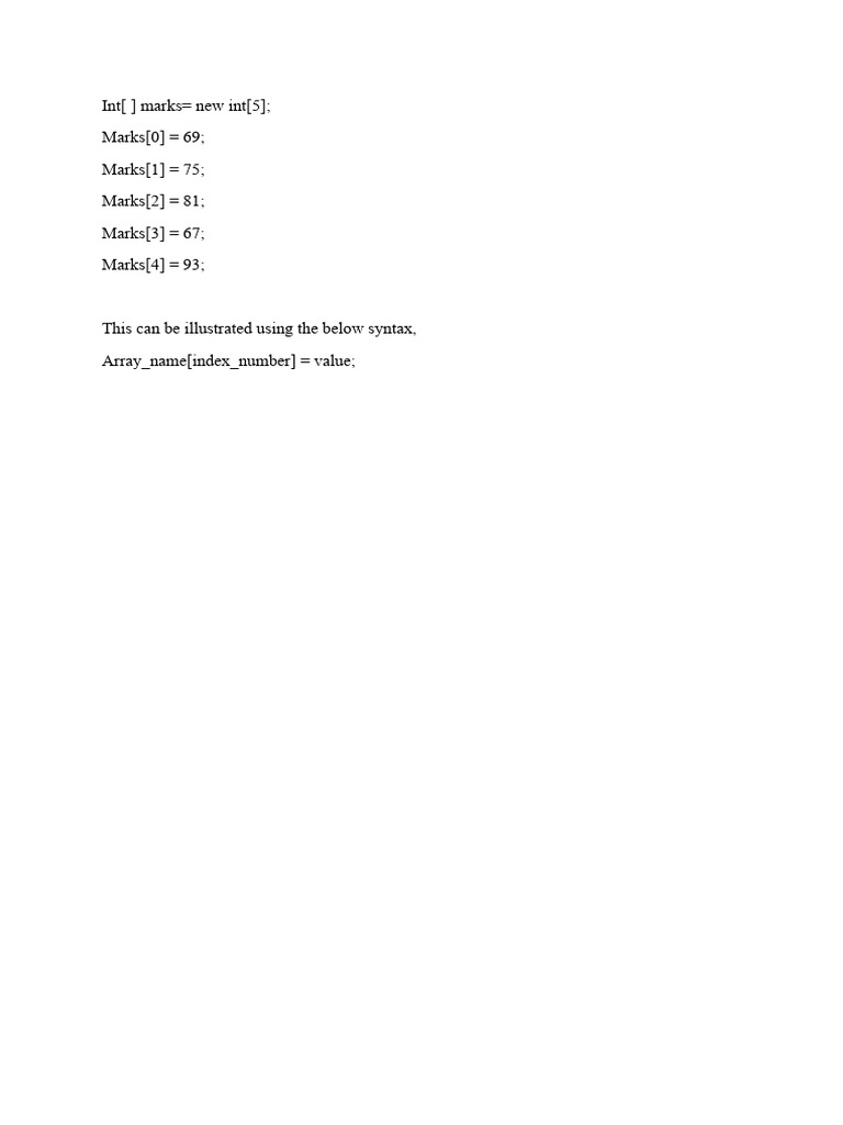 Int marks new int 5 marks 0 69 marks 1 75 marks 2 81 marks 3