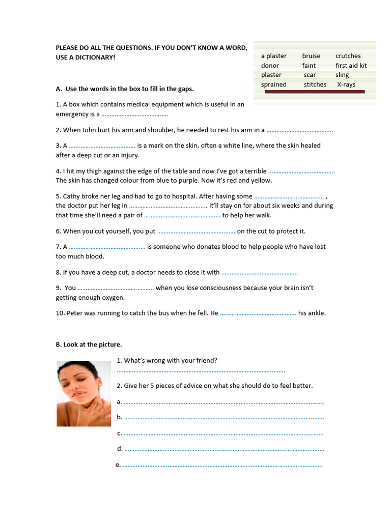 REVISION+2 Health+vocabulary,+past+tenses 2023-24 | PDF