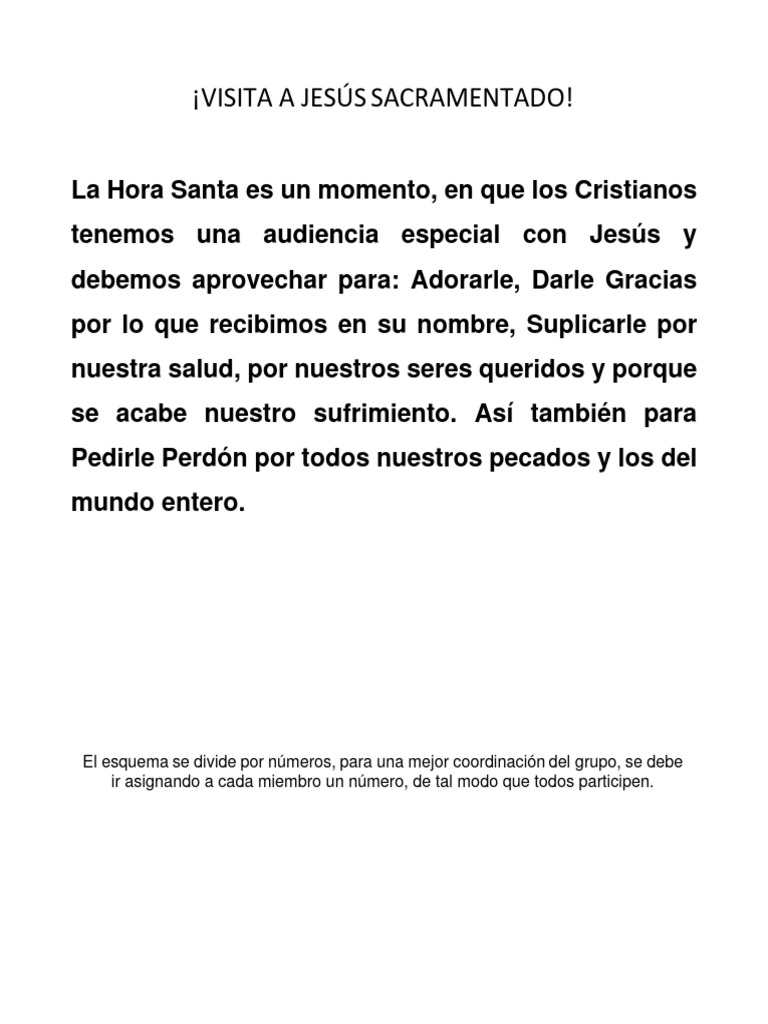 Esquema de Hora Santa para Adoración | PDF | María, madre de Jesús ...