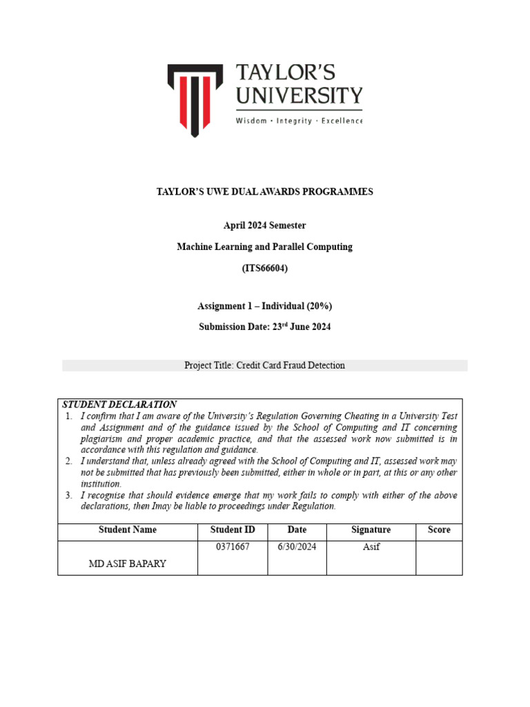 Fraud Detection for IT Students | PDF | Receiver Operating ...