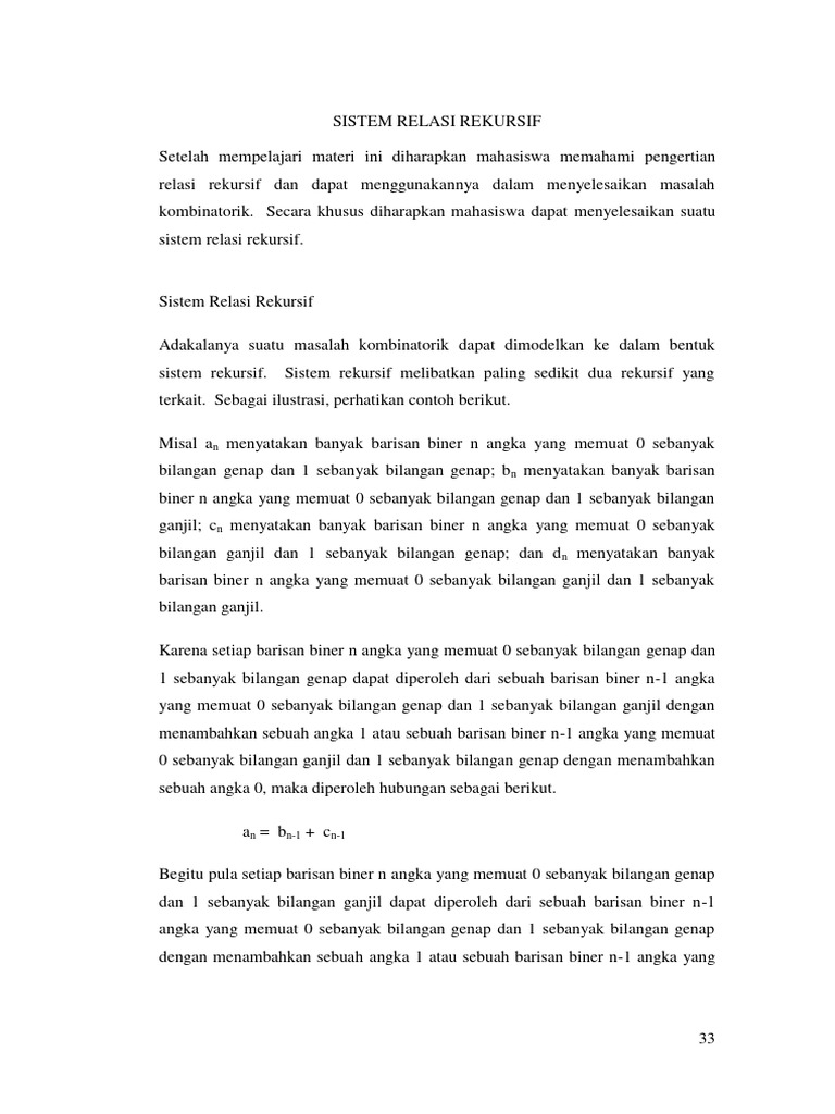 Sistem Relasi Rekursif | PDF