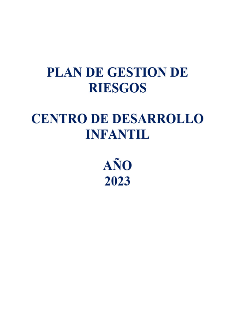 Plan Gestion de Riesgos | PDF | Riesgo | Quemar