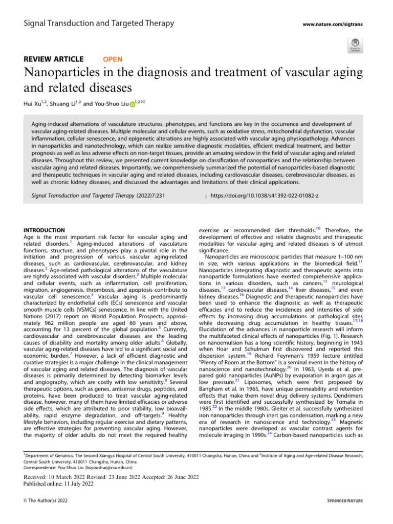 Nanoparticles in The Diagnosis and Treatment of Va | PDF | Nanoparticle ...