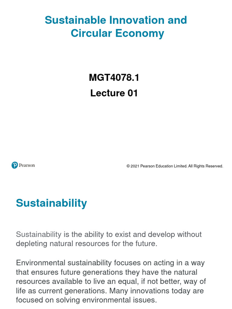 Sustainable Innovation & Circular Economy | PDF | Innovation ...