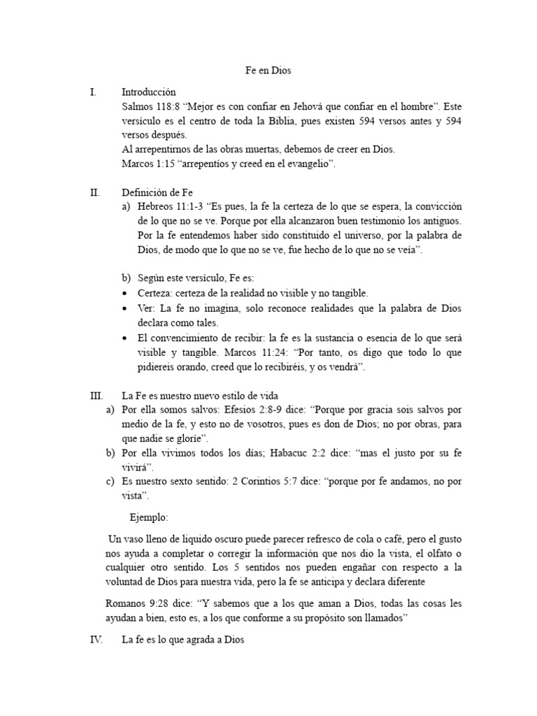 La Importancia de la Fe en Dios | PDF | Creencia religiosa y doctrina