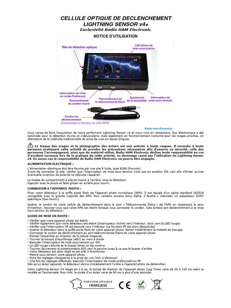 Utilisation du Lightning Sensor v4+ | PDF | Appareil photo numérique ...