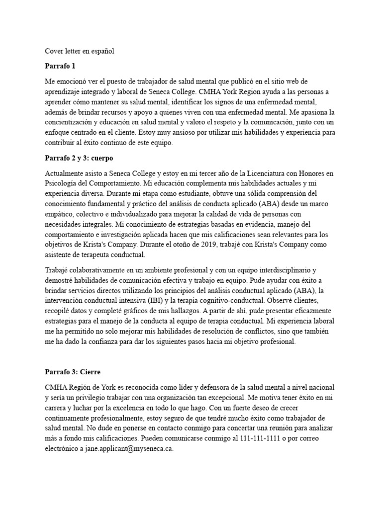 Ejemplo de cover letter en espa ol pdf behaviorismo psicoterapia
