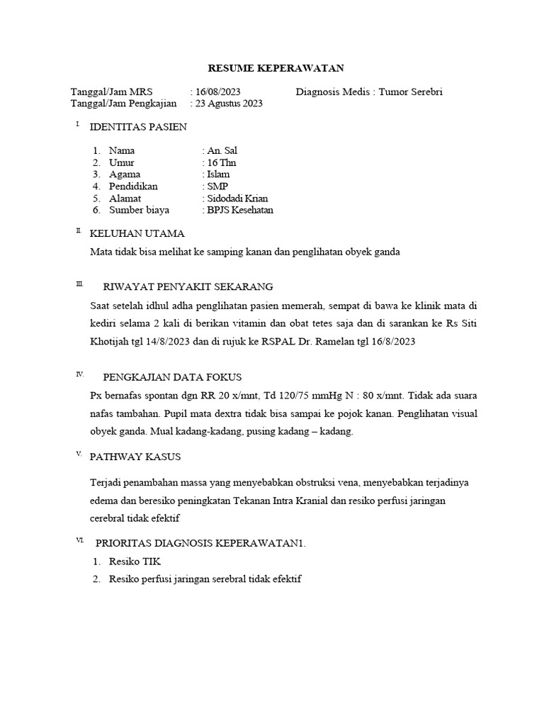 Resume Keperawatan | PDF