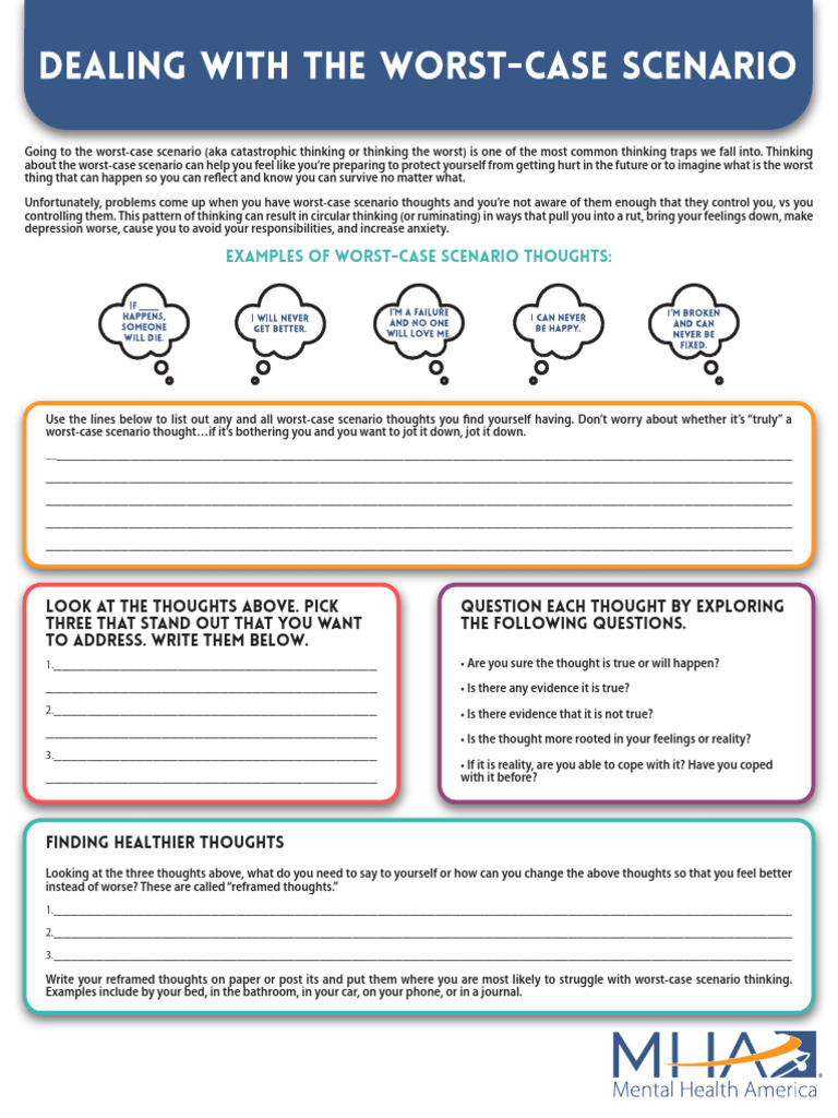 Worksheet Dealing With The Worst Case Scenario | PDF | Thought ...