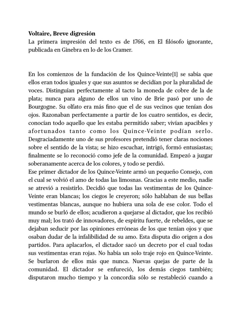 Digresión sobre los ciegos y colores | PDF | Historia | Clásicos