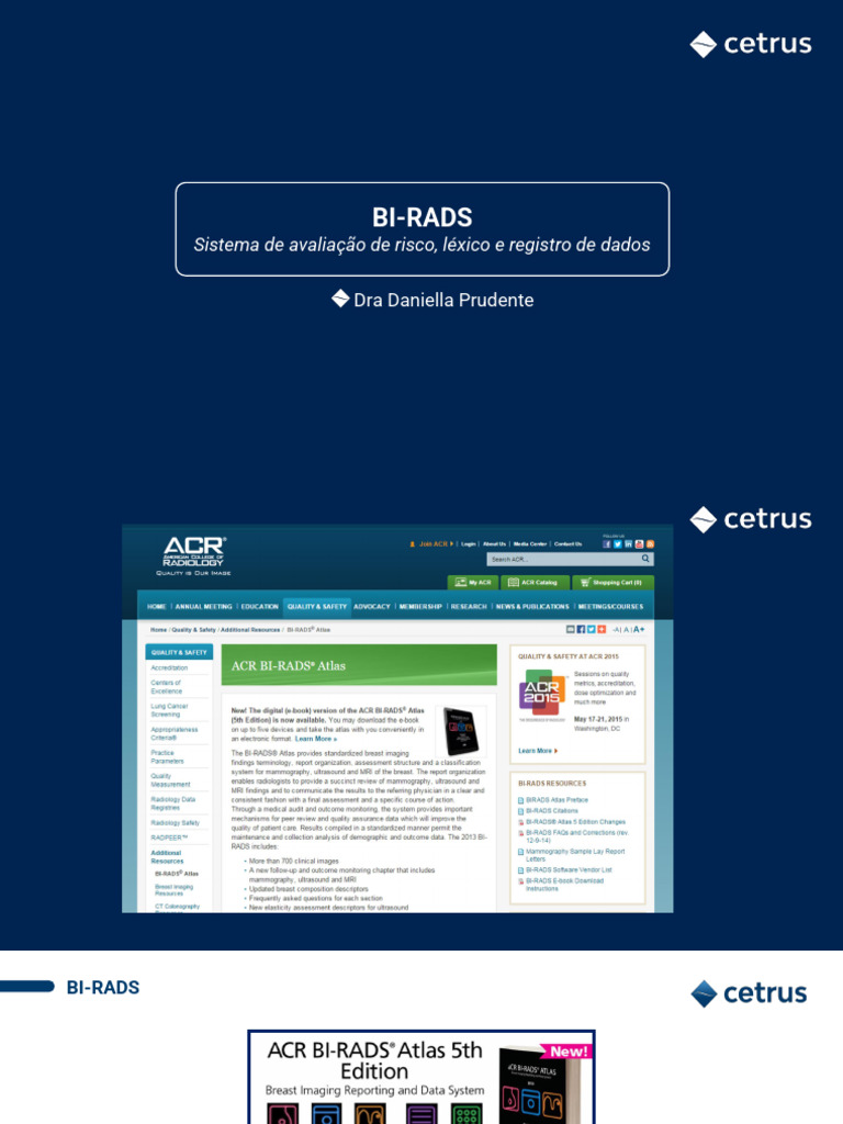 BI-RADS - Sistema de Avaliação de Risco, Léxico e Registro de Dados ...