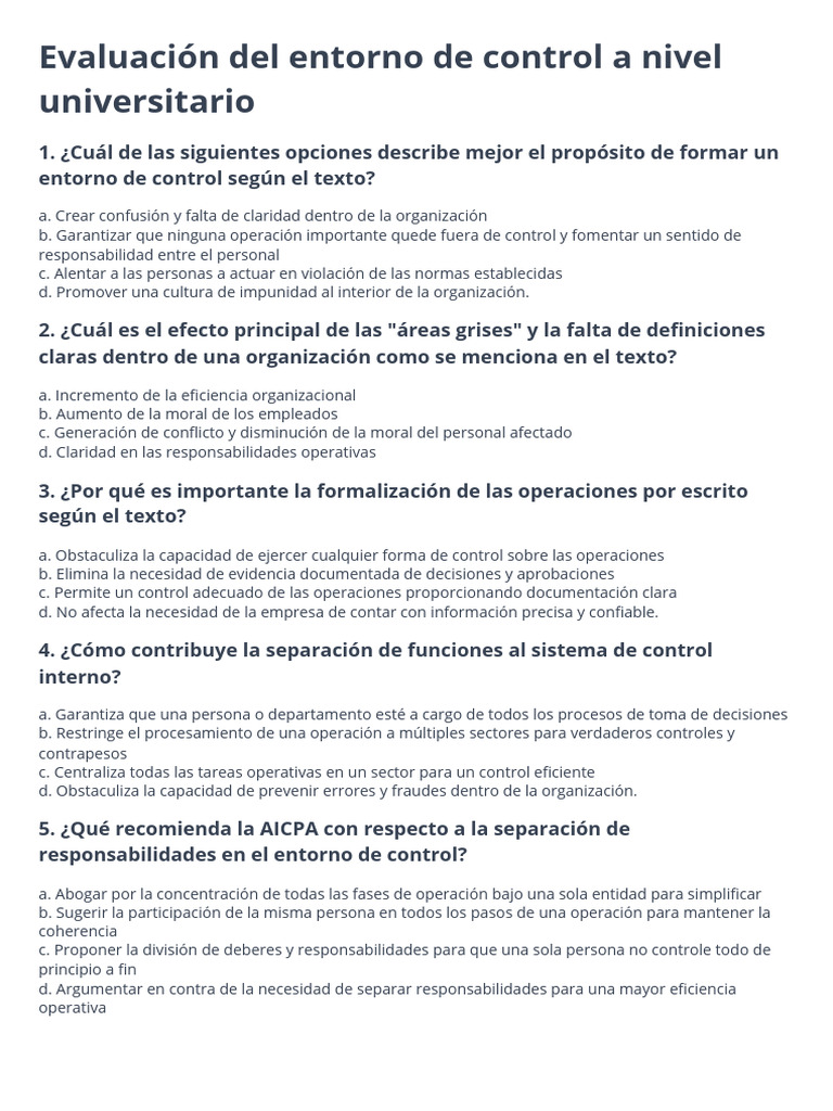 Evaluación del Control Interno Universitario | PDF | Toma de decisiones