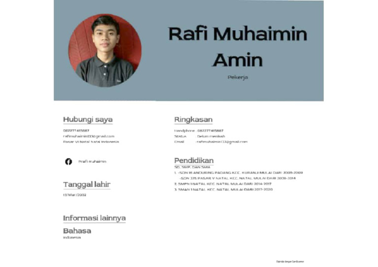 Cv. Rafi Muhaimin Amin | PDF