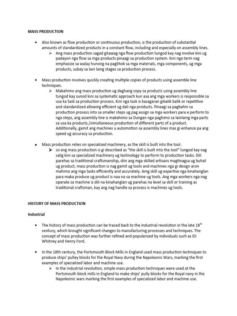 Mass Production2 Pdf Mass Production Engineering