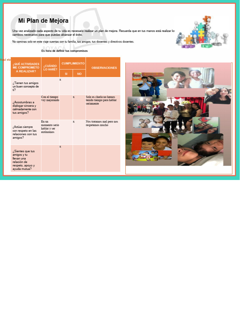 Plan de Mejora Personal y Compromisos | PDF | Crecimiento personal y ...