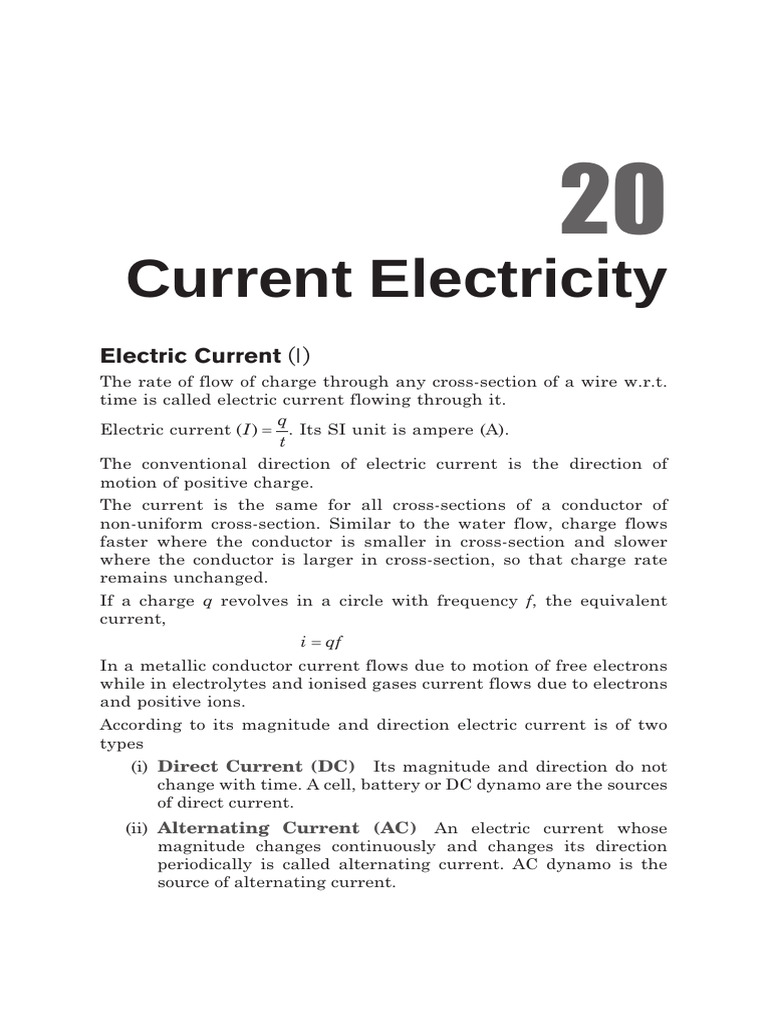 Current Electricity Overview | PDF | Electrical Resistivity And ...