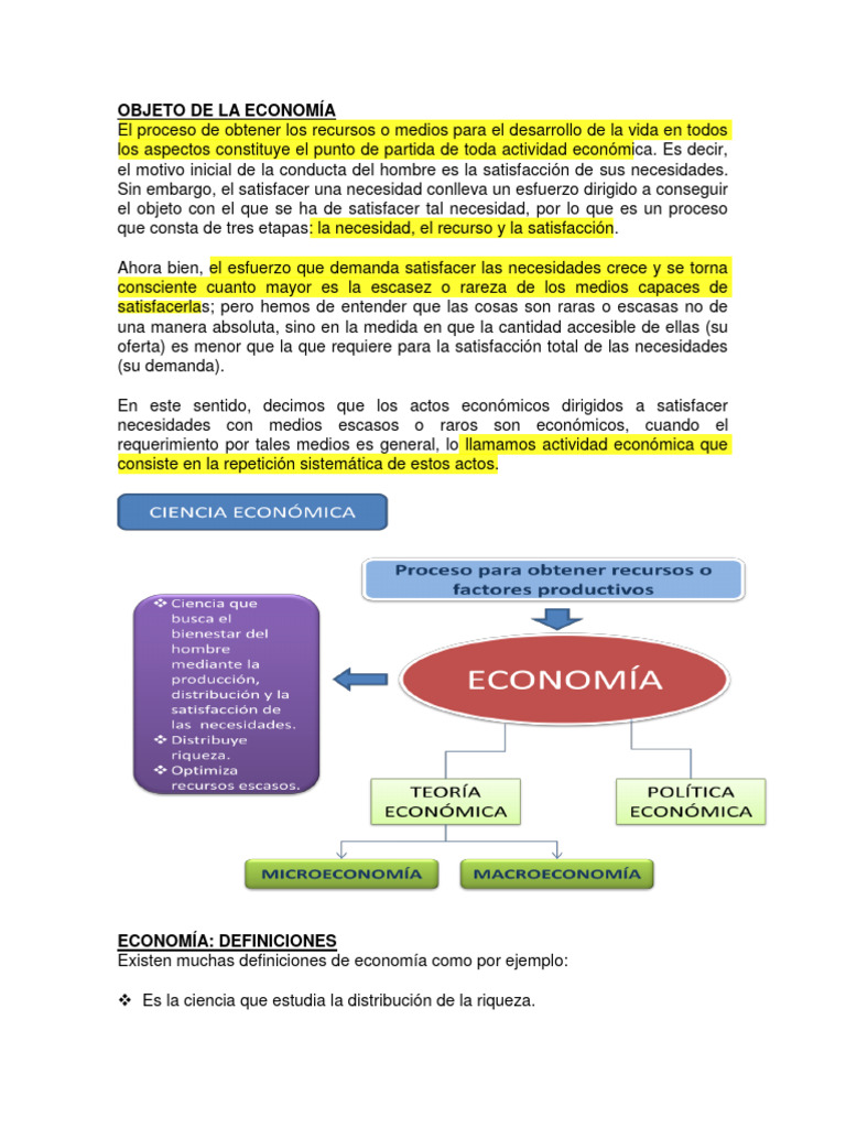 Objeto de La Economía | PDF | Factores de producción | Bienes