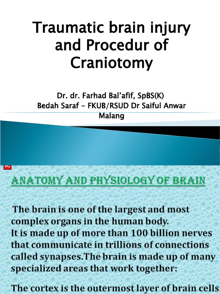 Traumatic Brain Injury and Procedure Craniotomy | PDF | Cerebrospinal ...