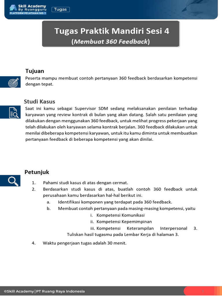 Contoh Pertanyaan 360 Feedback Karyawan | PDF