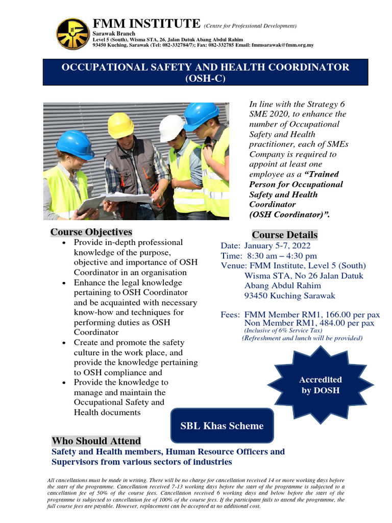 16114385-7 January 2022 - OSH-C | PDF | Occupational Safety And Health