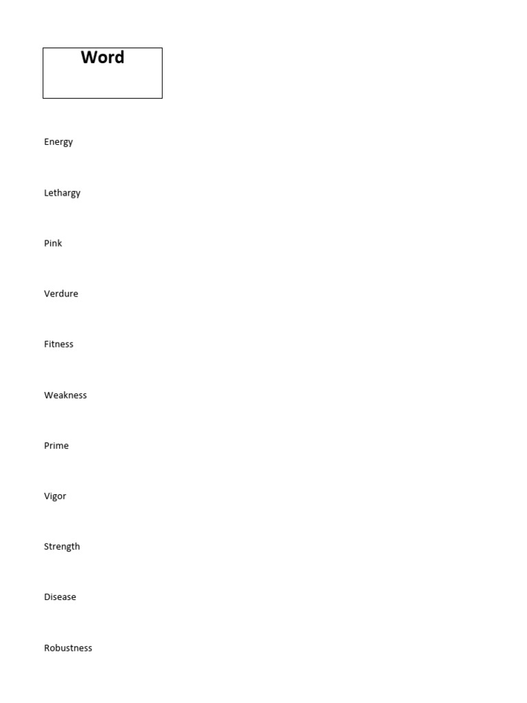 Health and Wellness Vocabulary Guide | PDF | Physical Fitness ...