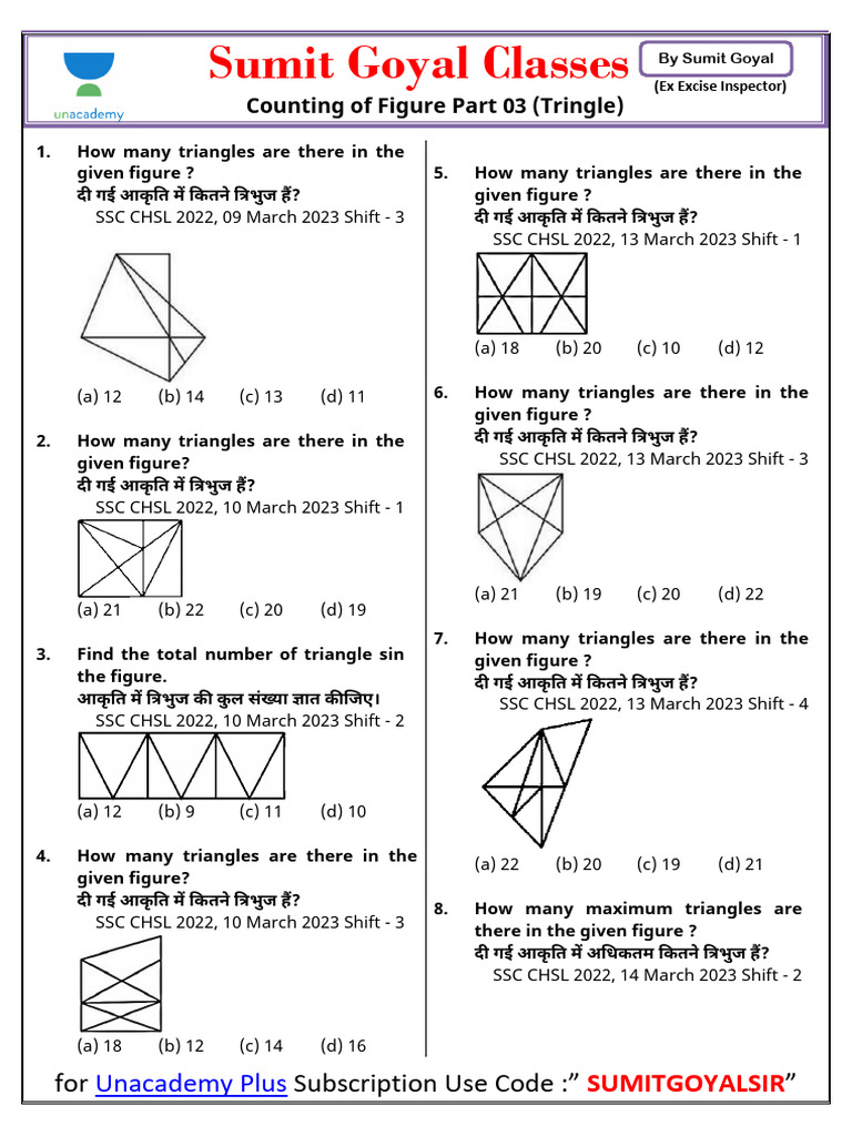 Counting Of Figure Part 03 Un Academy Pdf