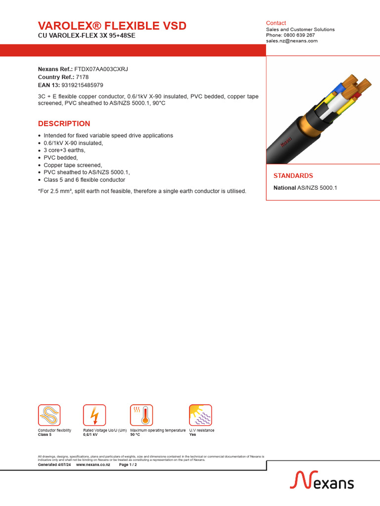 Nexans FTDX07AA003CXRJ | PDF | Electrical Resistance And Conductance ...