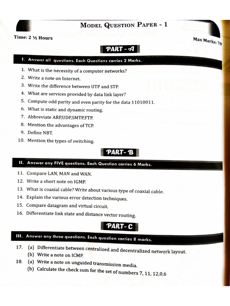 CN Question Paper & Model QP | PDF