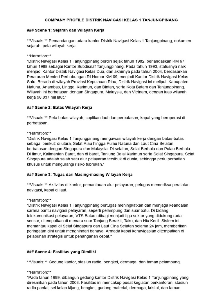Profil Distrik Navigasi Tanjungpinang | PDF | Bisnis | Sains & Matematika