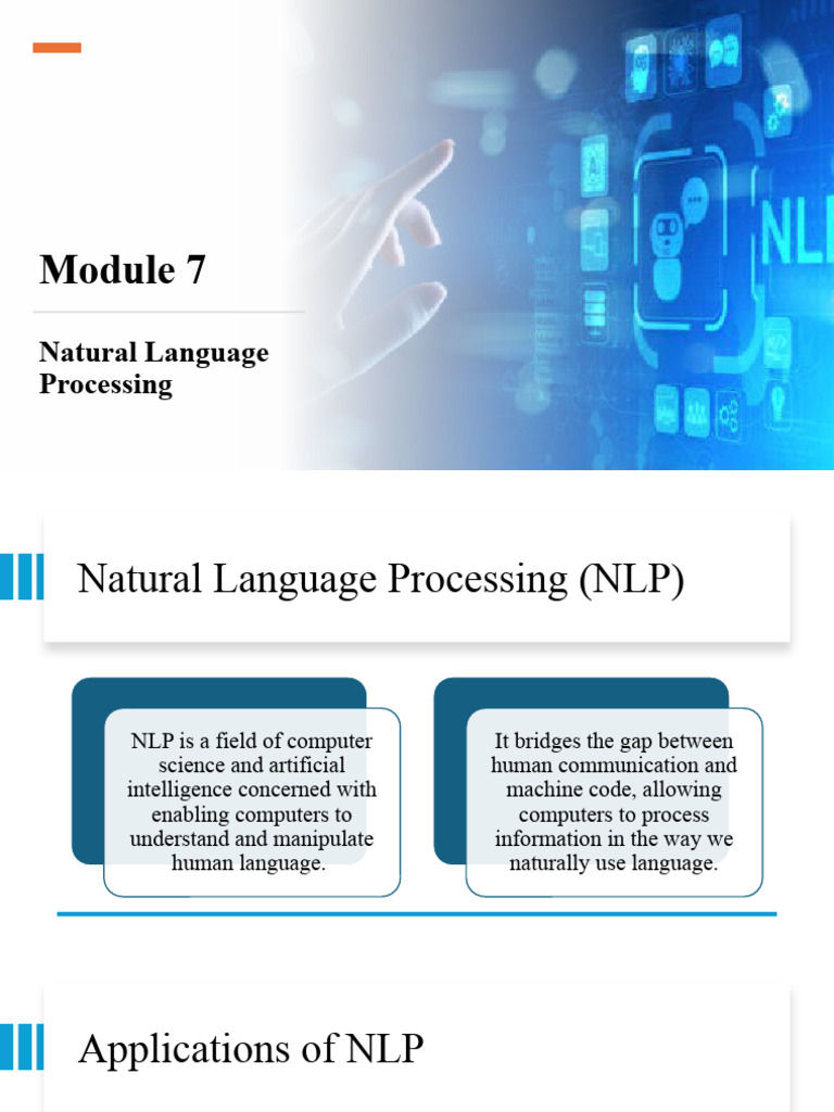 Week 8-Module 7 NLP | PDF | Part Of Speech | Machine Learning