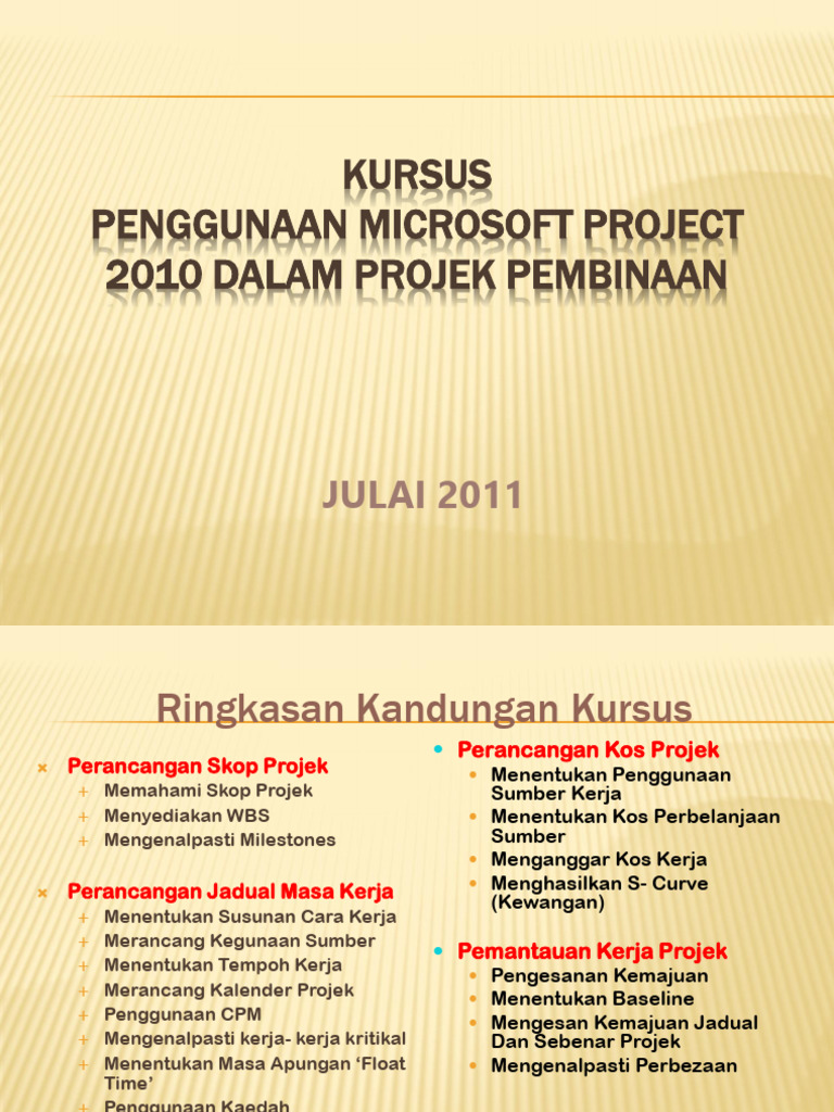 Scheduling Training Slide Basic - Rev - Jun11 For MSP2010 | PDF