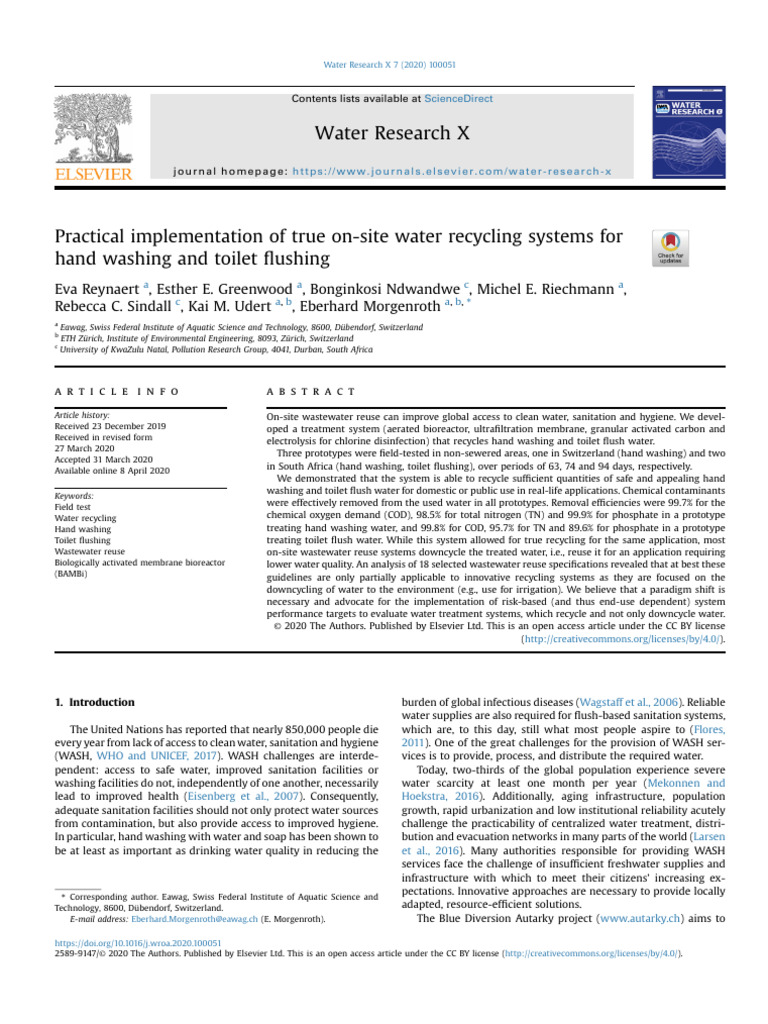 Practical Implementation of True On-Site Water Recycling Systems For ...