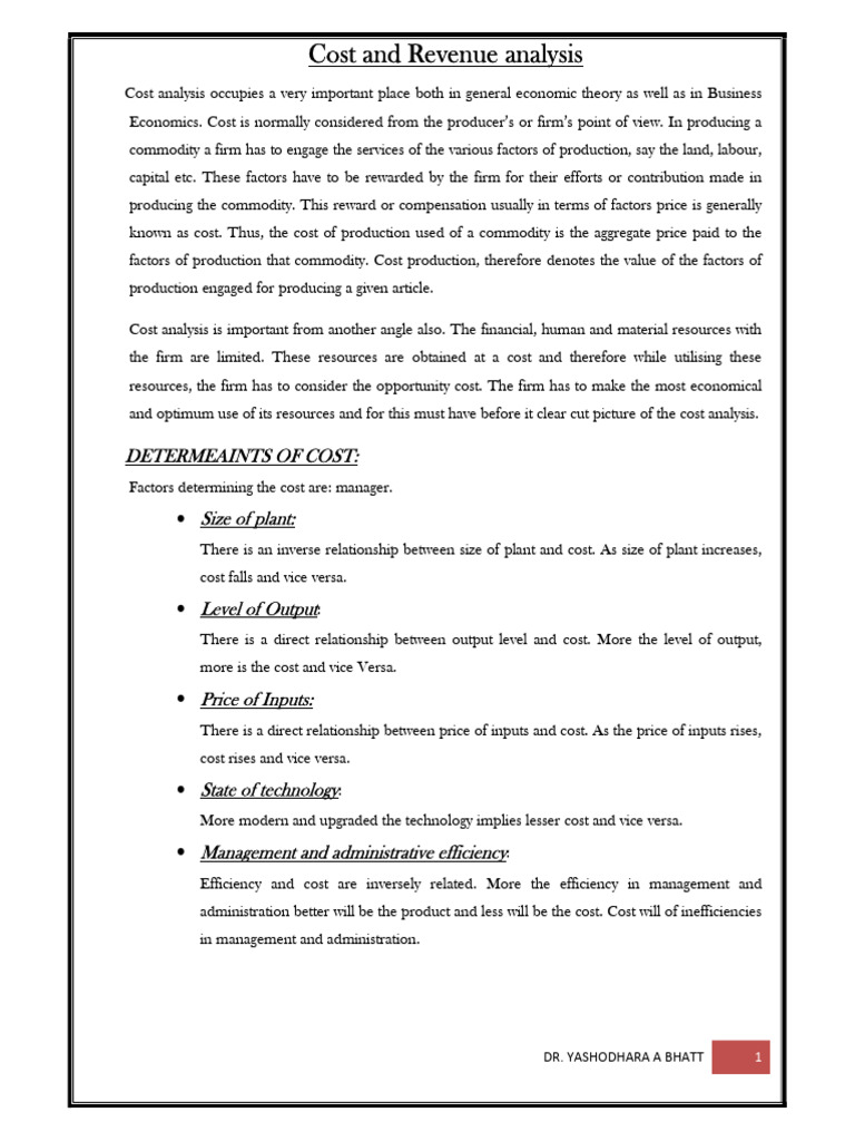 Business Cost Analysis Guide | PDF | Average Cost | Marginal Cost