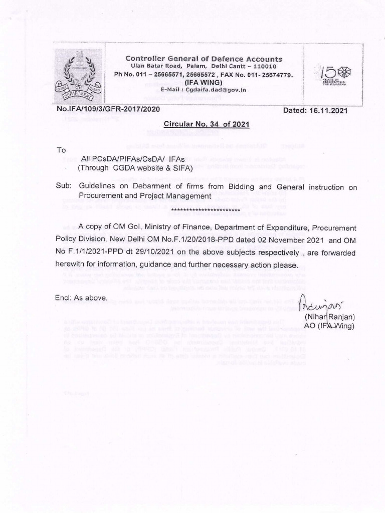 IFA-Guidelines-231121 Reg Debarment | PDF