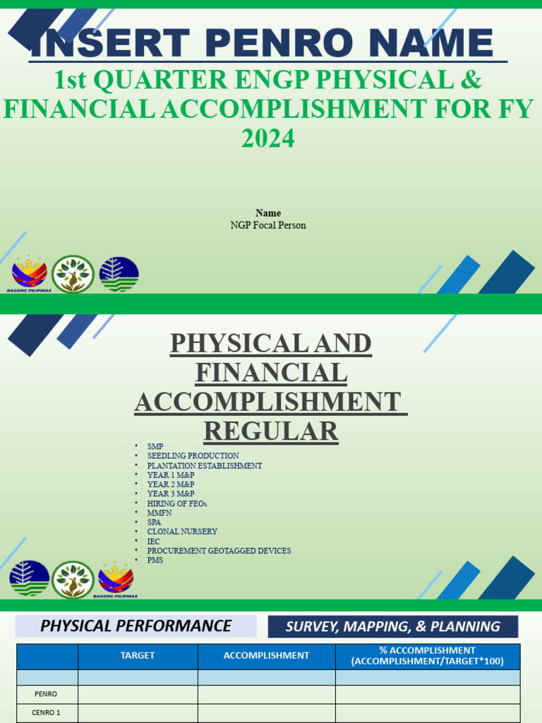 Report Template For 1Q Physical Financial Accomp | PDF | Geographical ...