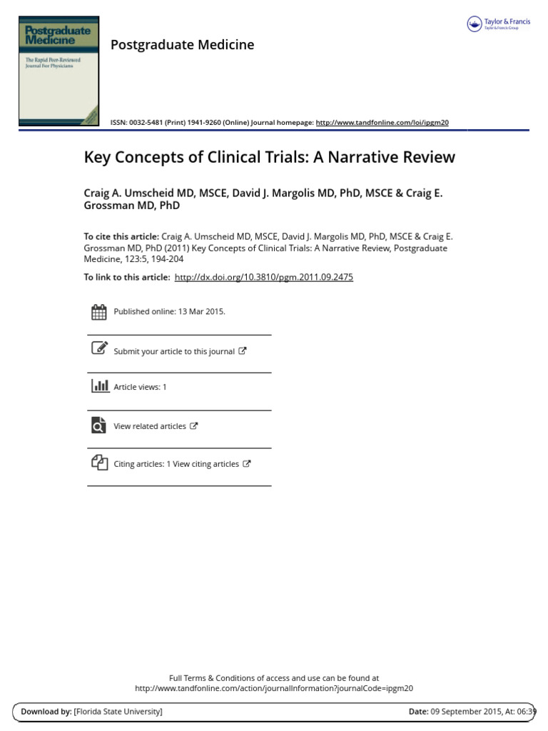 Clinical Trials Narrative | PDF | Phases Of Clinical Research ...