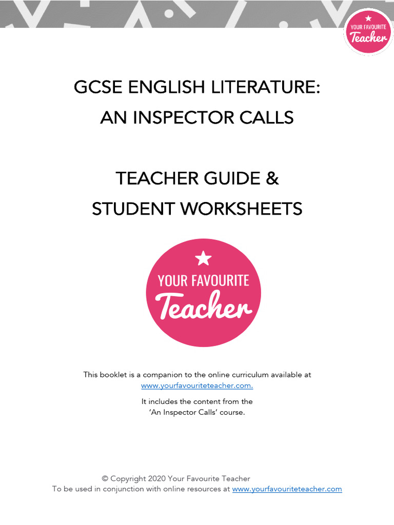 An Inspector Calls Worksheet | PDF