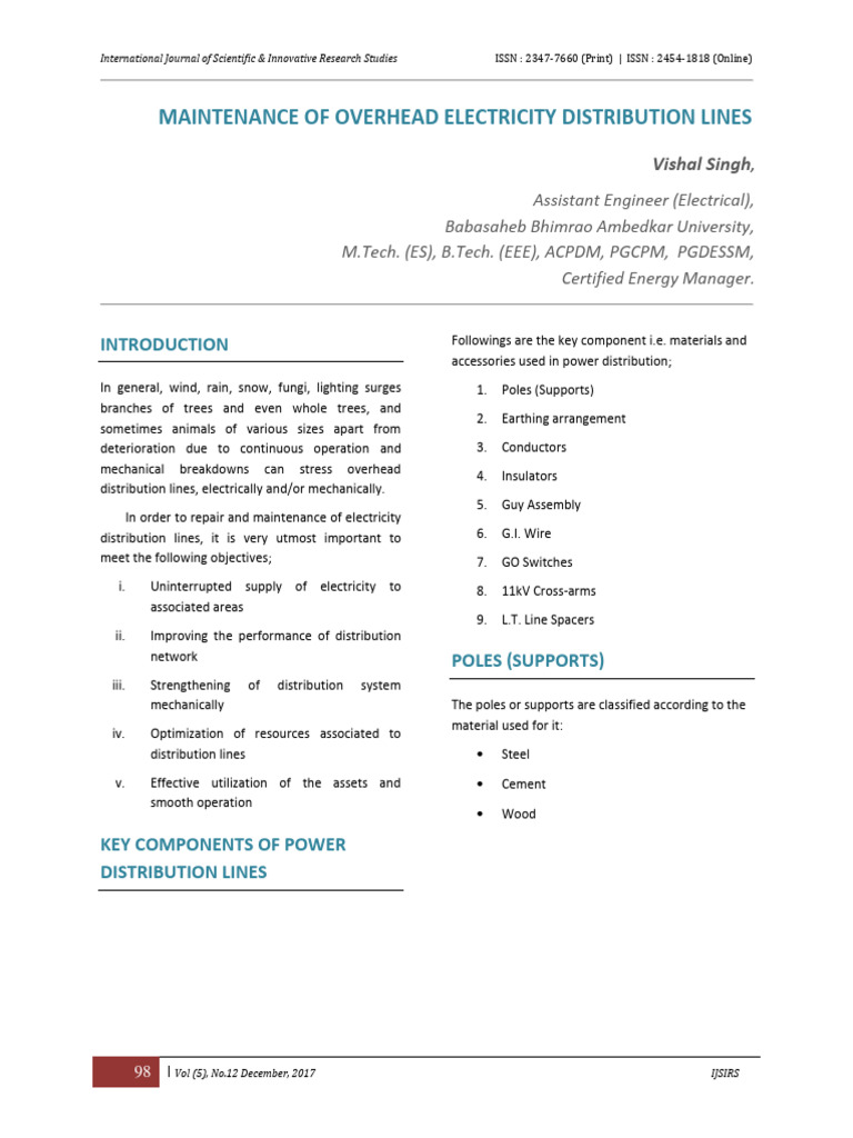 Electrical Line Maintenance Guide | PDF | Insulator (Electricity ...