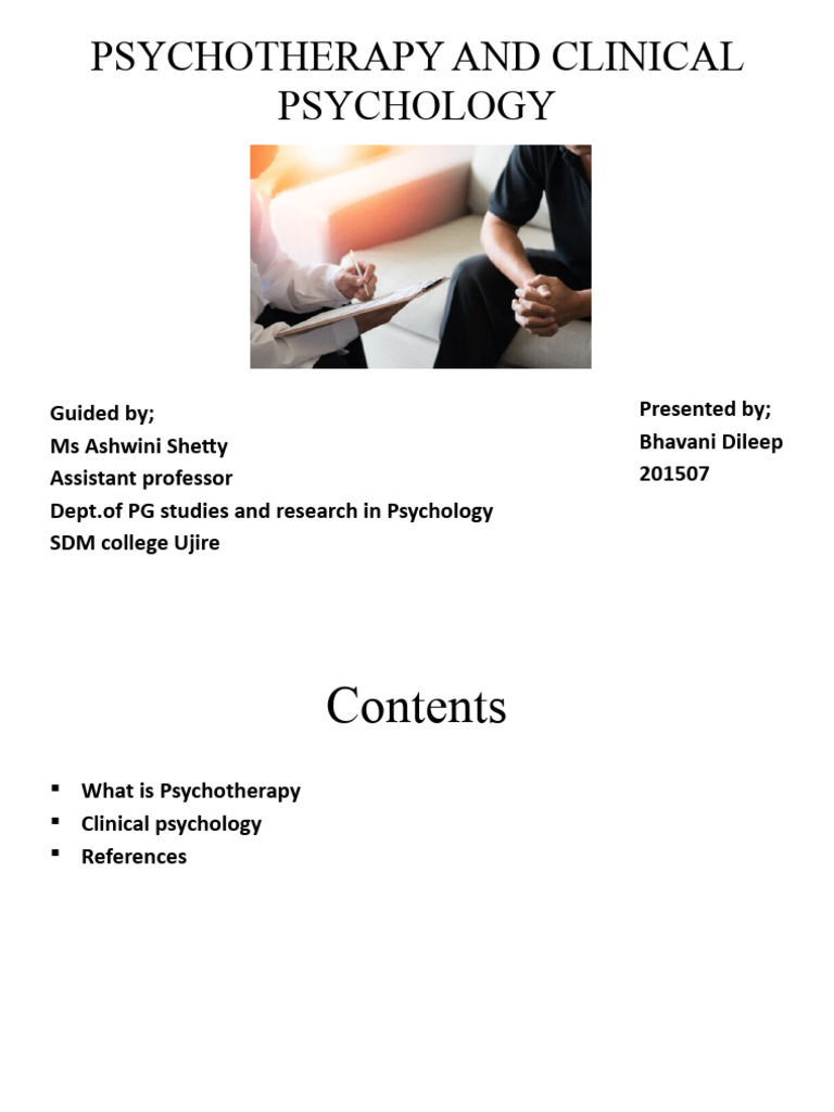 Psychotherapy and Clinical Psychology | PDF