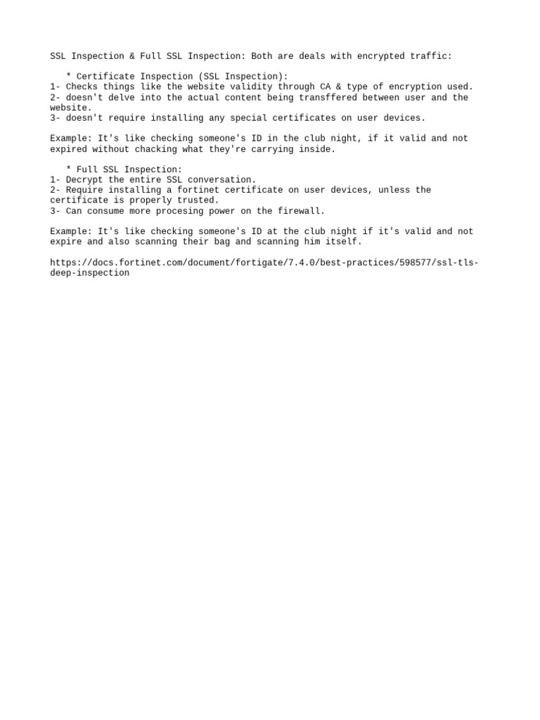 SSL Inspection Vs Full SSL Inspection | PDF | Computers