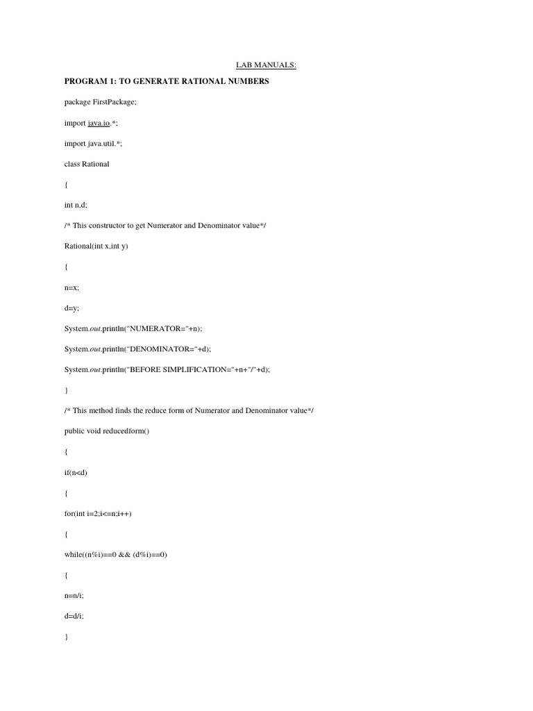 Generate and Simplify Rational Numbers | PDF