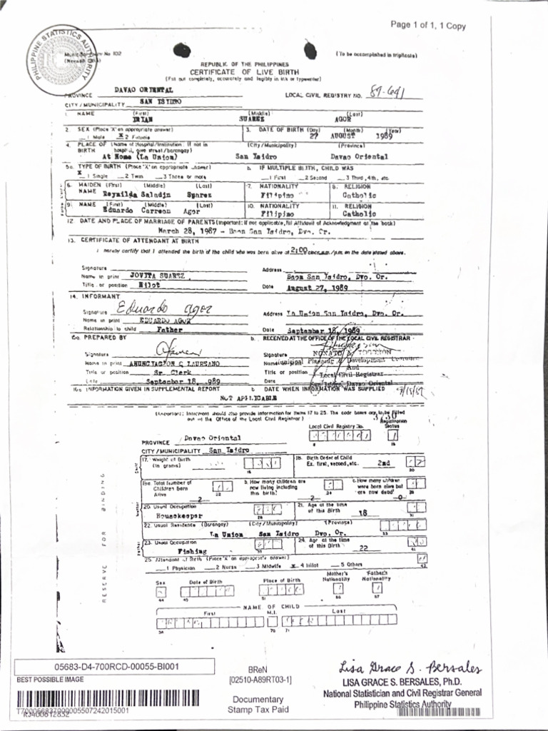 BIRTH CERTIFICATE DOCUMENT REQUIREMENTS visual data 8
