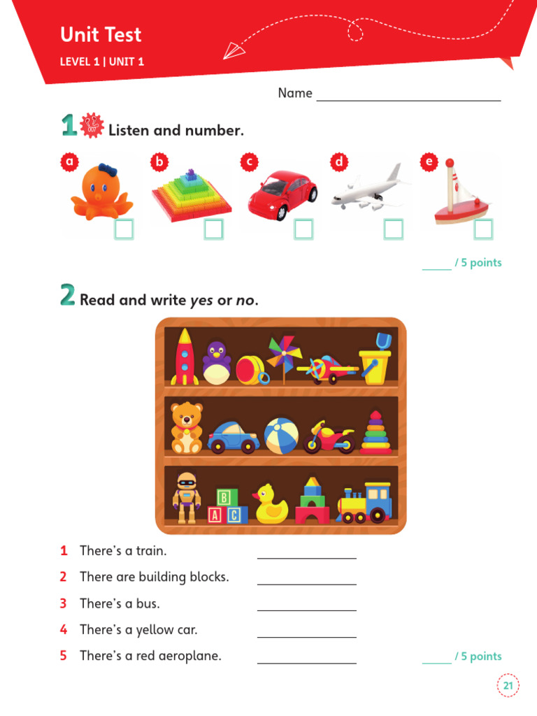 English Code 1 Unit Test | PDF