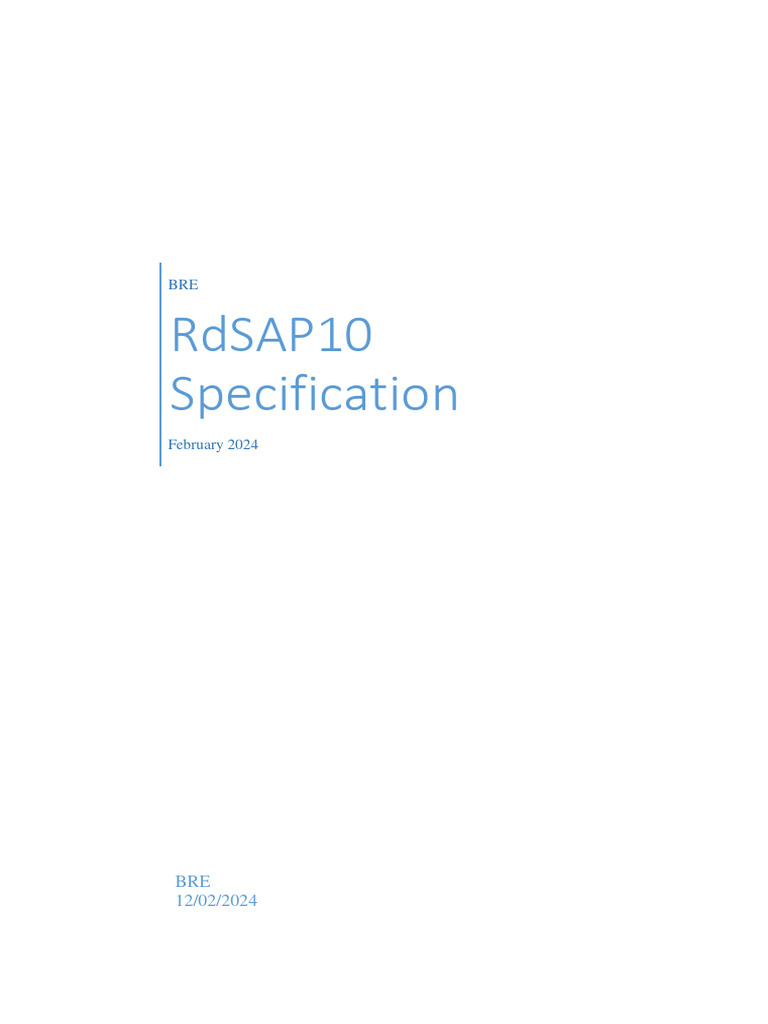 RdSAP10 Specification for Existing Dwellings | PDF | Building ...