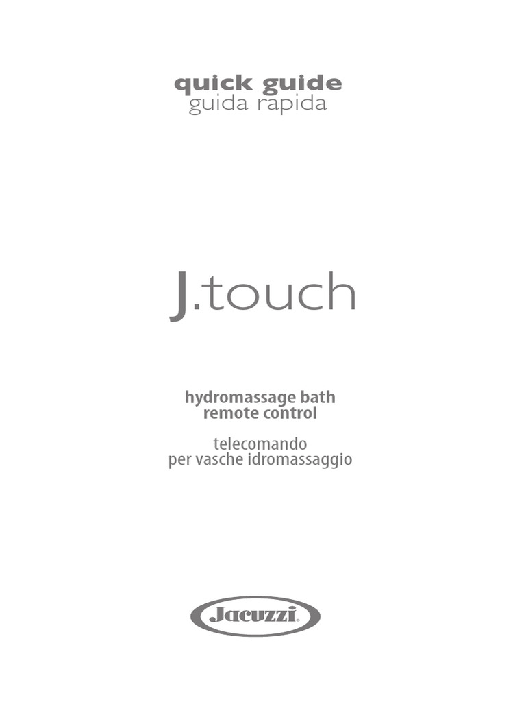 Jacuzzi Jtouch Remote Control | PDF