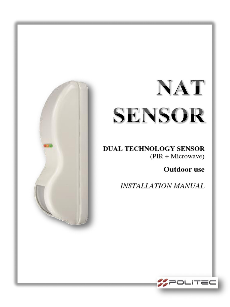 Dual Technology Sensor Installation Guide | PDF | Power Supply | Sensor