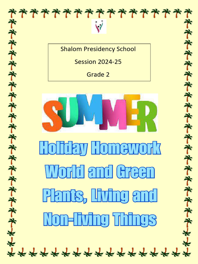 Holiday Hw Grade 2 Pdf Trees Plants