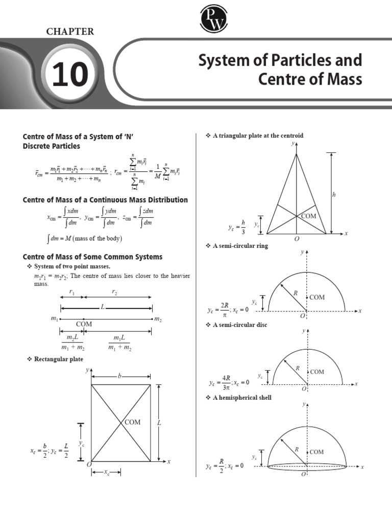 Centre of Mass Class 11 Notes | PDF | Collision | Classical Mechanics