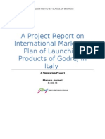 A Project Report On International Marketing Plan of Launching Products of Godrej in Italy