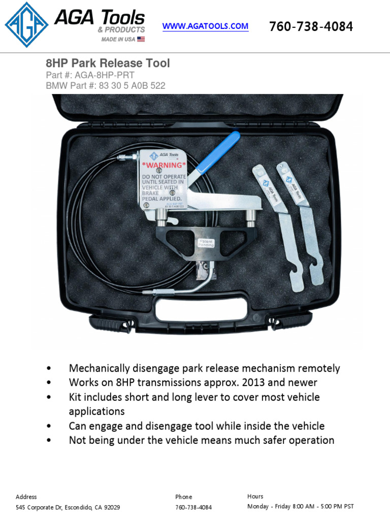Park Release Tool | PDF | Transport | Automotive Technologies